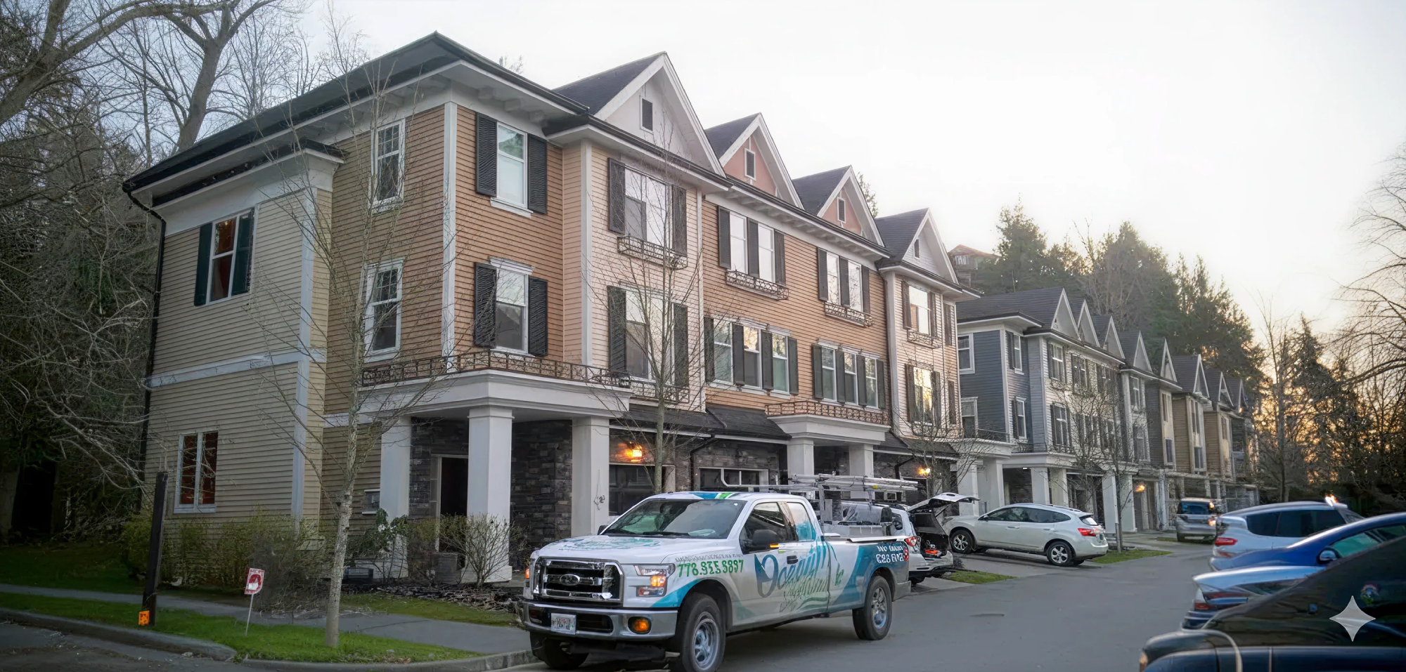 Langley Townhouse exterior cleaning and roof cleaning